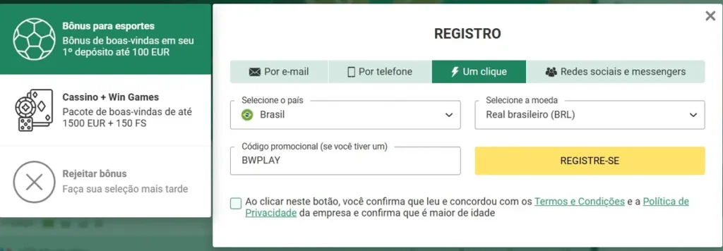 Aplicativo de aposta